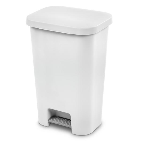 Sterilite® 10698004 Waste Basket, 11.9 gal Capacity, Rectangular, 24.5 in Height, Plastic, White
