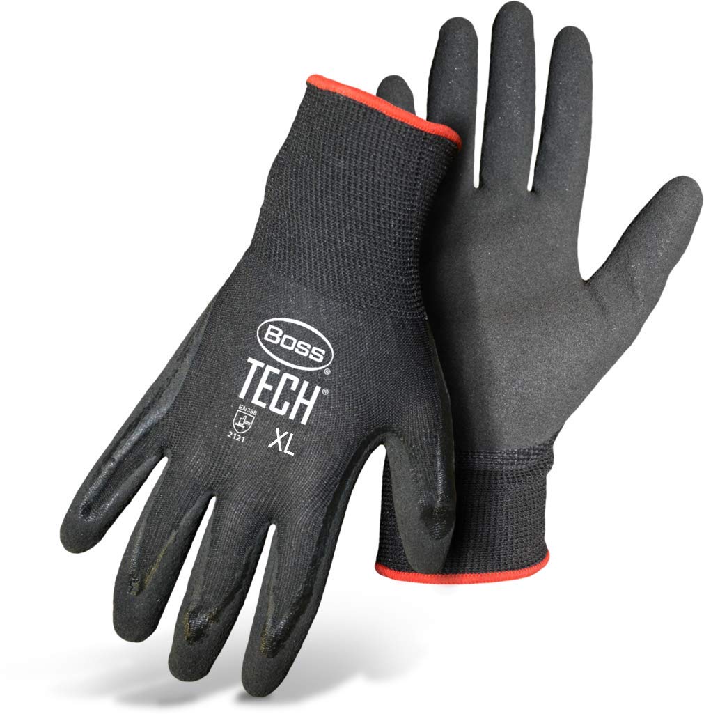 BOSS® 7820M Work Gloves, Medium, Nylon, Black