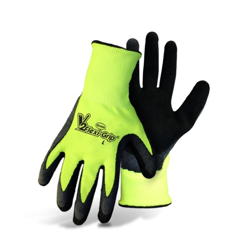 BOSS® 8412S Work Gloves, Small, Polyester, Black/Hi-Viz Yellow