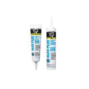 DAP® Alex Plus® 18152 All Purpose Acrylic Latex Caulk, 10.1 fl-oz Tube, White, Siliconized Acrylic Polymer Base