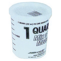 Encore Plastics Mix'n Measure LT41032 Mix 'N Measure Paint Container, 1 qt, 5.27 in L x 4.427 in W, HDPE, White/Natural