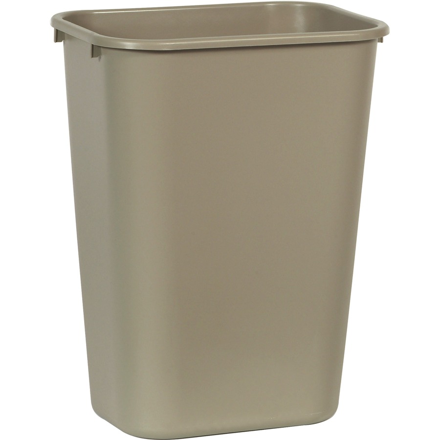 Essendant RCP295700BG Deskside Plastic Wastebasket, 10.25 gal, Rectangular, 20 in Height, Plastic, Beige