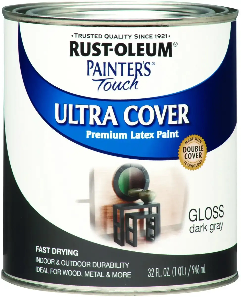 Painter's®; Touch 1986502 Multi-Purpose Paint, 1 qt Container, Dark Gray, Gloss Finish