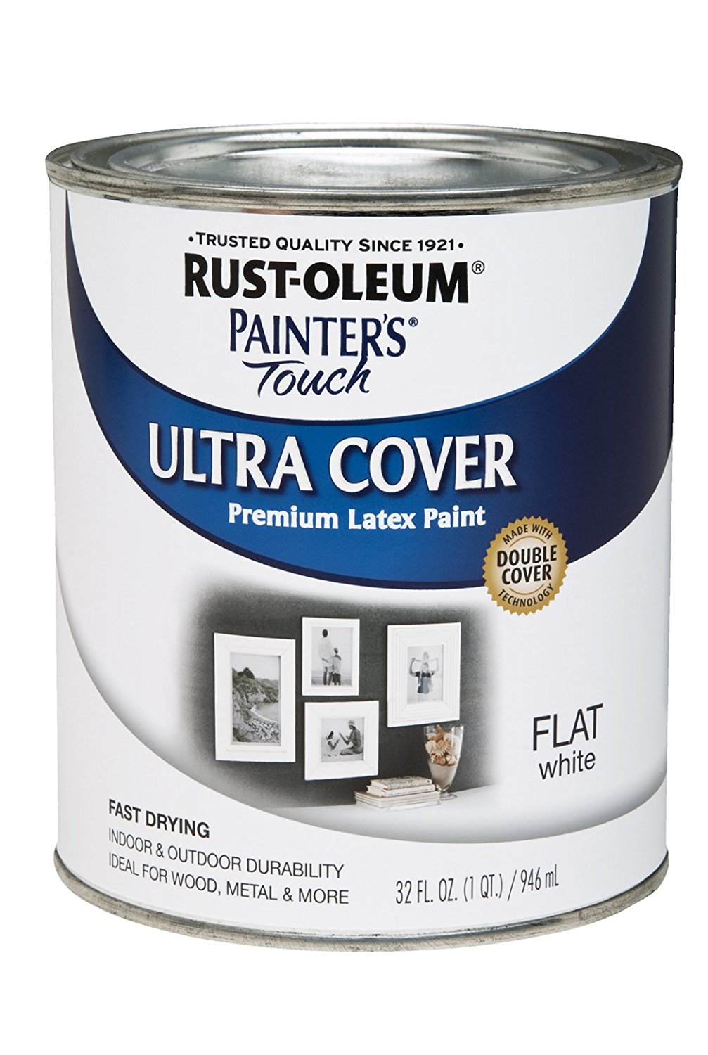 Painter's®; Touch 1990502 Multi-Purpose Paint, 1 qt Container, White, Flat Finish