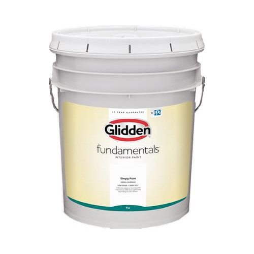 PPG Industries Glidden Fundamentals® GLFIN10WH/05 Interior Paint, 5 gal, White, 300 to 400 sq-ft Coverage, 30 mins Curing