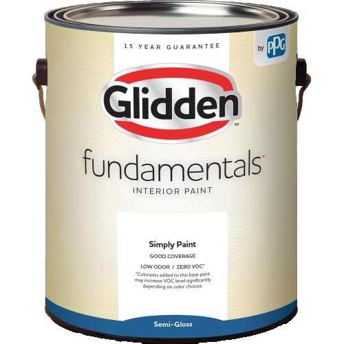 PPG Industries Glidden Fundamentals® GLFIN30WH/01 Interior Paint, 1 gal, White, 300 to 400 sq-ft Coverage, 30 mins Curing