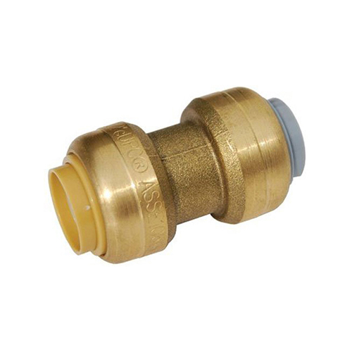 Reliance Worldwide Cash Acme® U008LFA4 Coupling, Coupling Fitting/Connector, 1/2 in Nominal, Push Fit End Style, Solid Brass, 4/PK