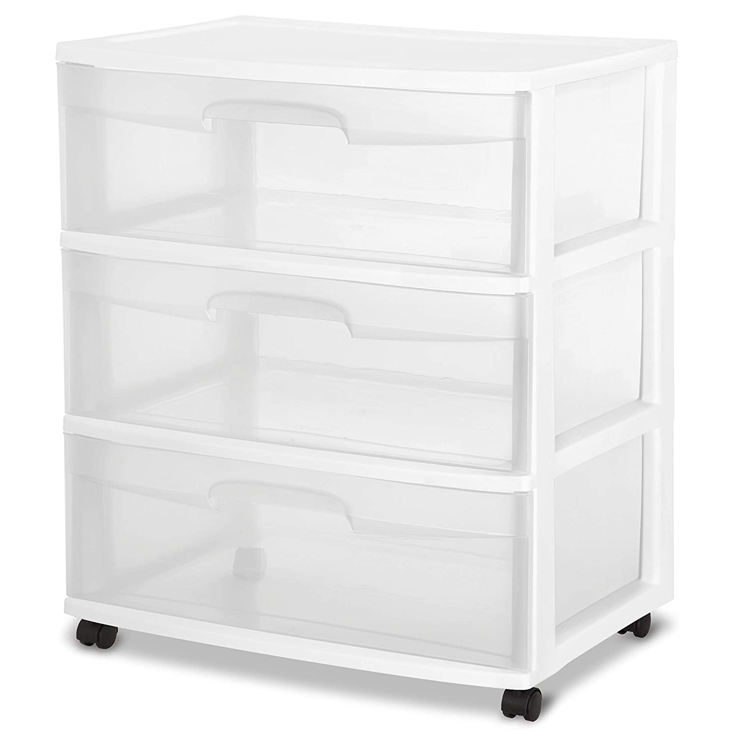 Sterilite 29308001 Drawer Cart, 15.25 in Overall Length, 21.88 in Overall Width, 24 in Overall Height, Black