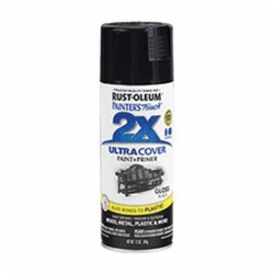 Ultra Cover 2x 249122 Painter's Touch® Enamel Spray Paint, 12 oz Container, Black, Gloss Finish
