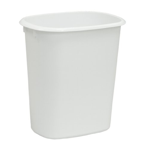 United Solutions WB0008 Indoor Wastebasket, 6 qt, Rectangular, 10.1 in Height, Plastic, White