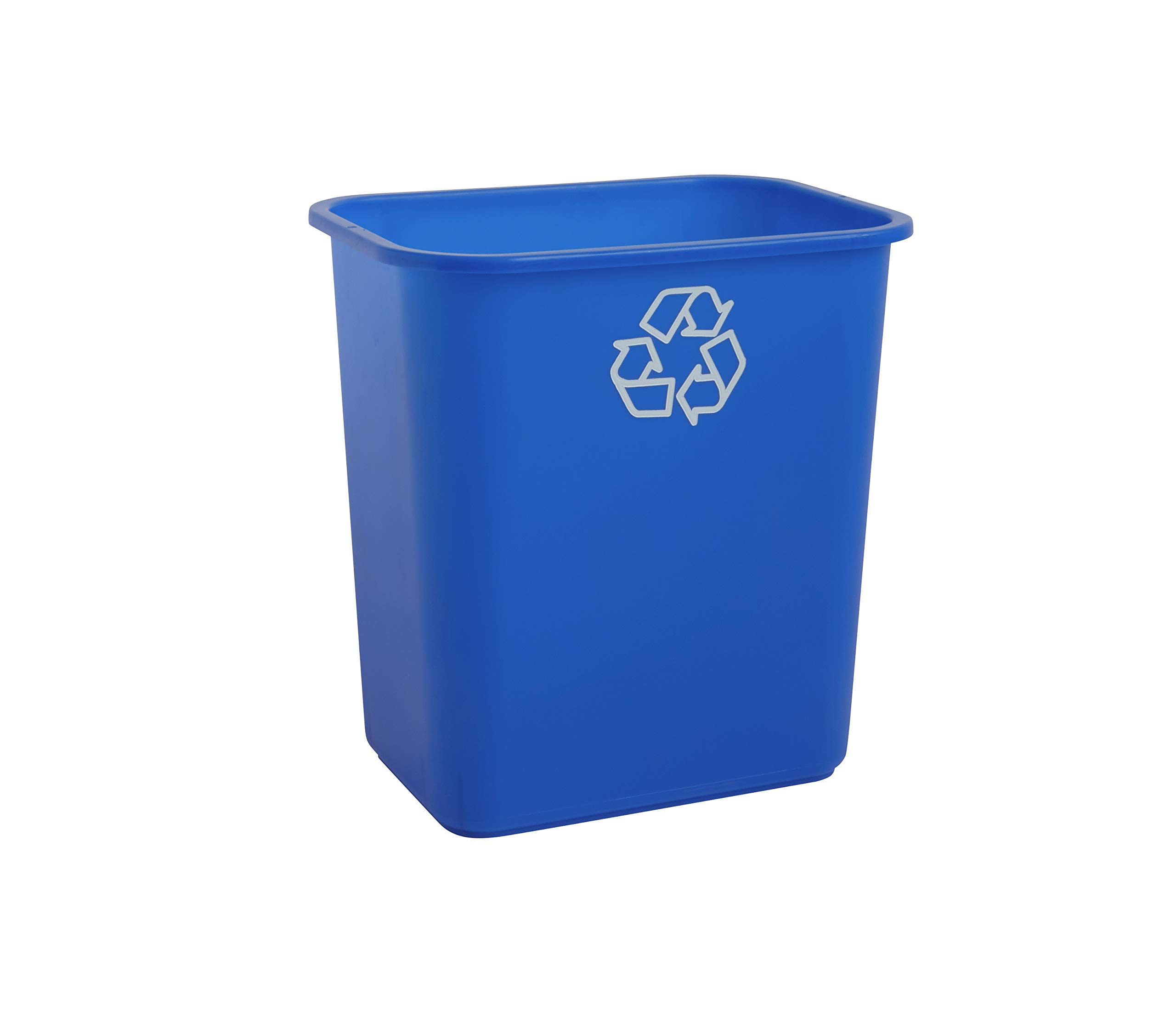 United Solutions WB0084 Recycling Waste Basket, 7 gal, Rectangular, 15-1/4 in Height, Plastic, Blue